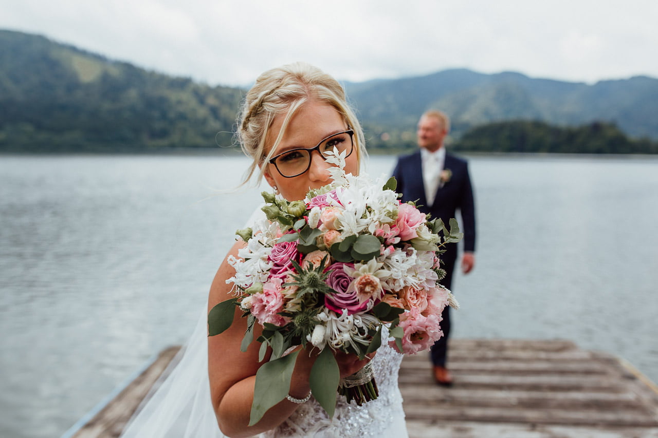 Schöner Brautstrauß bei den Hochzeitsbildern am Schliersee