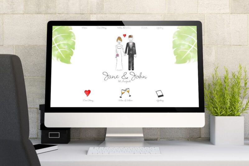 Eine vollständige Hochzeitshomepage zur Inspiration.